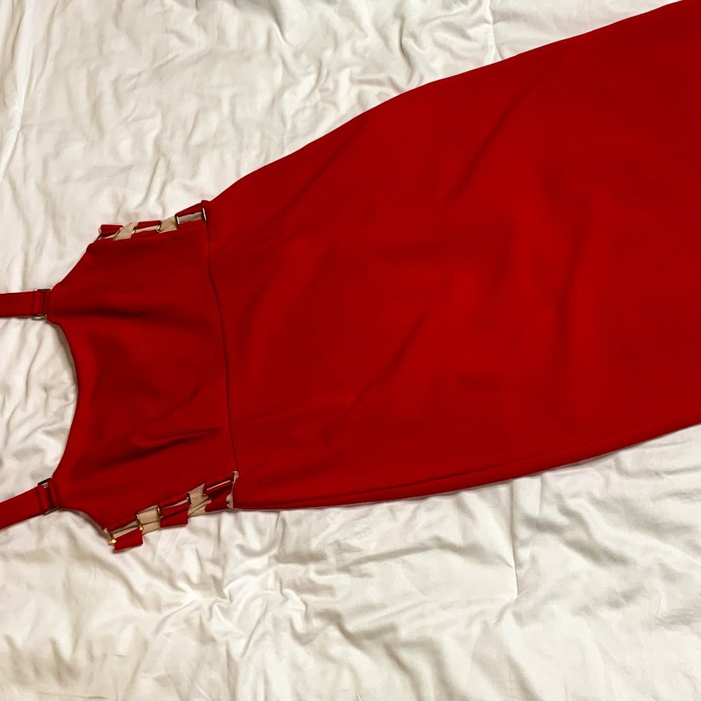 Below the knee sleeveless dress
